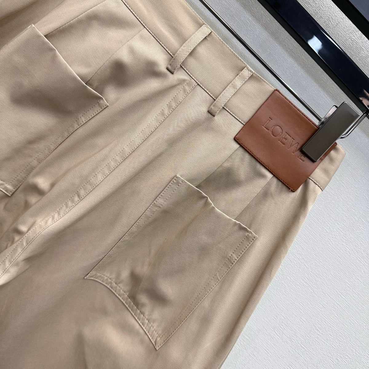 Loew 26 Khaki Wide-Leg Trousers in Cotton 378624