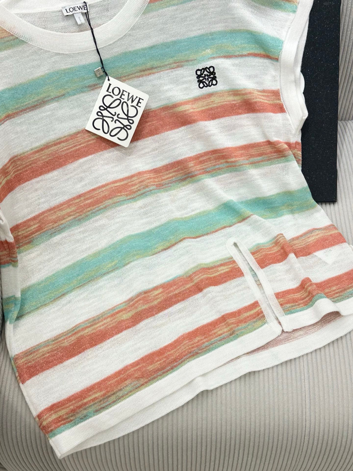 Loew 26 Short-Sleeve Top Red Blue in Cotton 380294