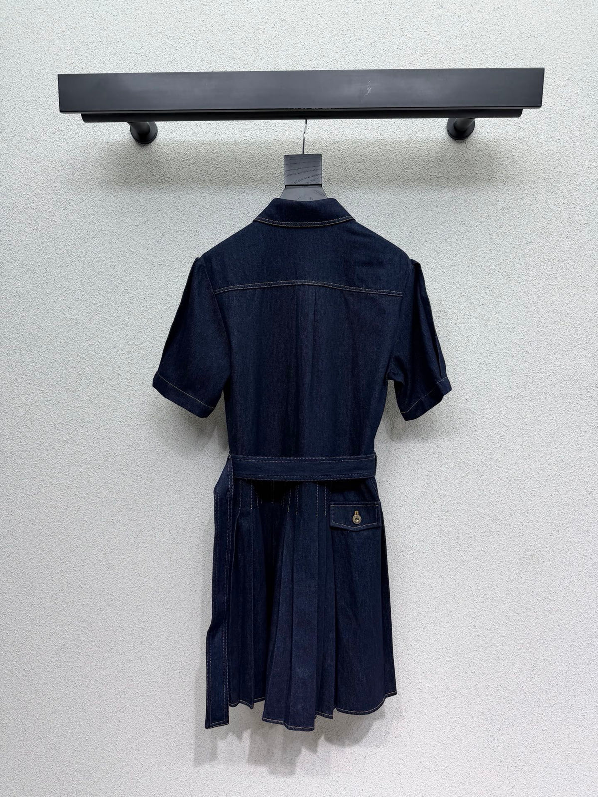 Loewe Minidress Belted Blue Denim in Cotton 386098
