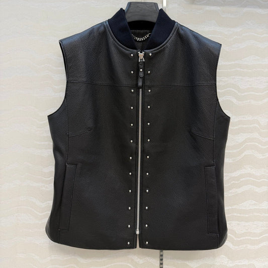 HM Elegant Equestrian-inspired Genuine Jacket Black in Sheepskin