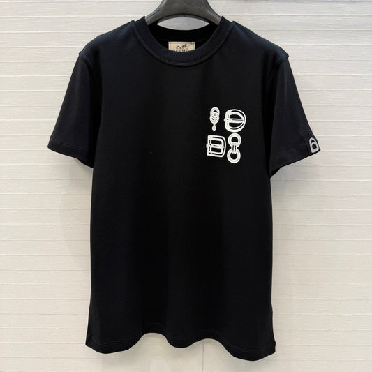 HM T-Shirt Black in Cotton 389807