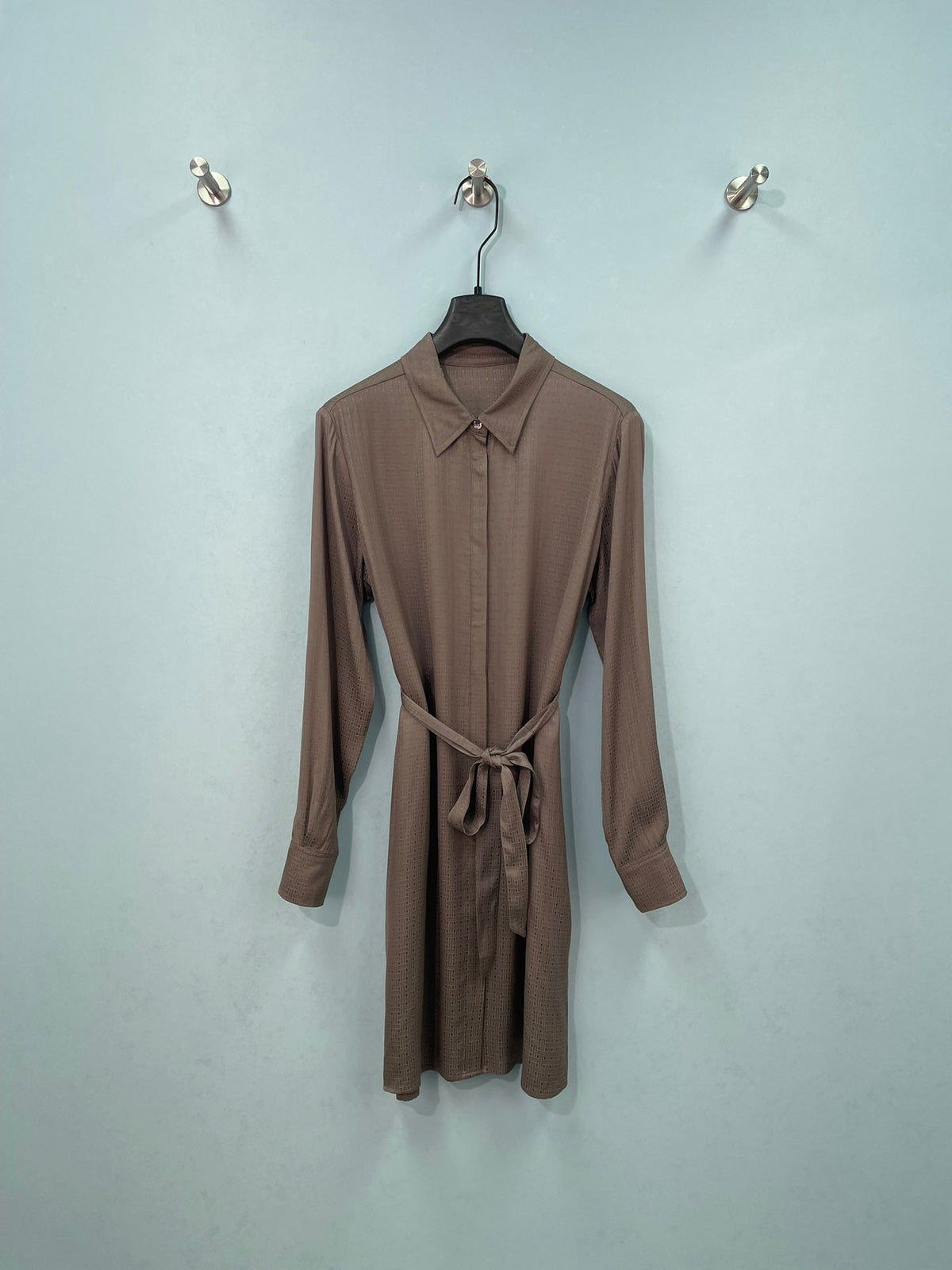 HM Long-Sleeve Belted Shirtdress Cotton 699260