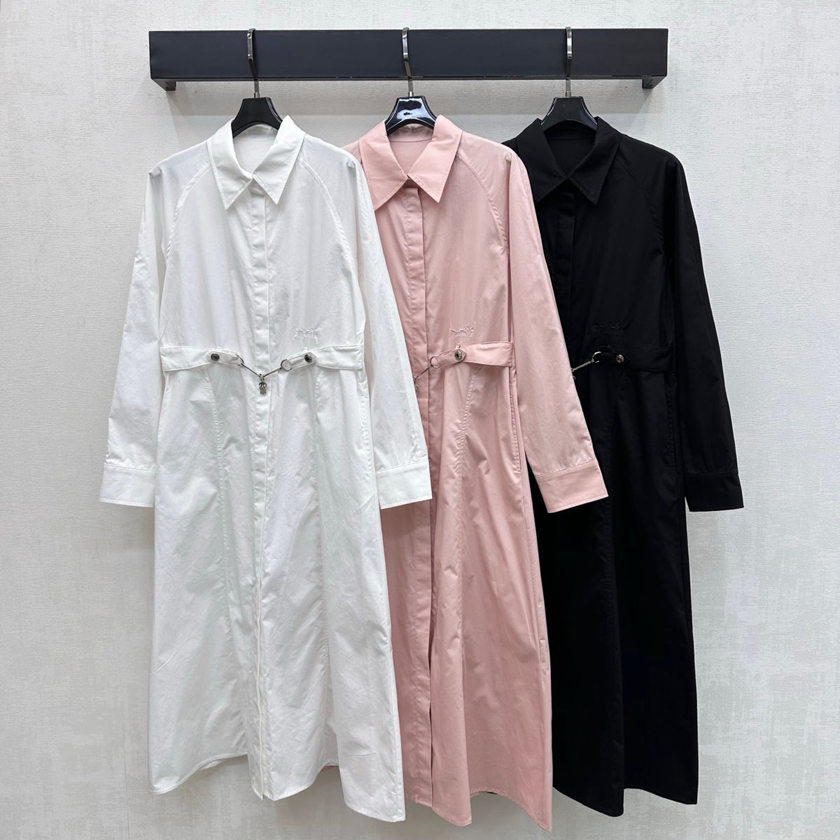 HM Jewel Button Belted Shirt Dress Cotton 404062