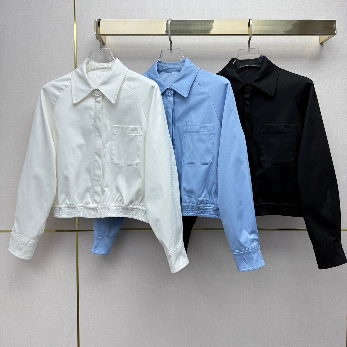 HM Elastic Hem Cropped Shirt Cotton 400246