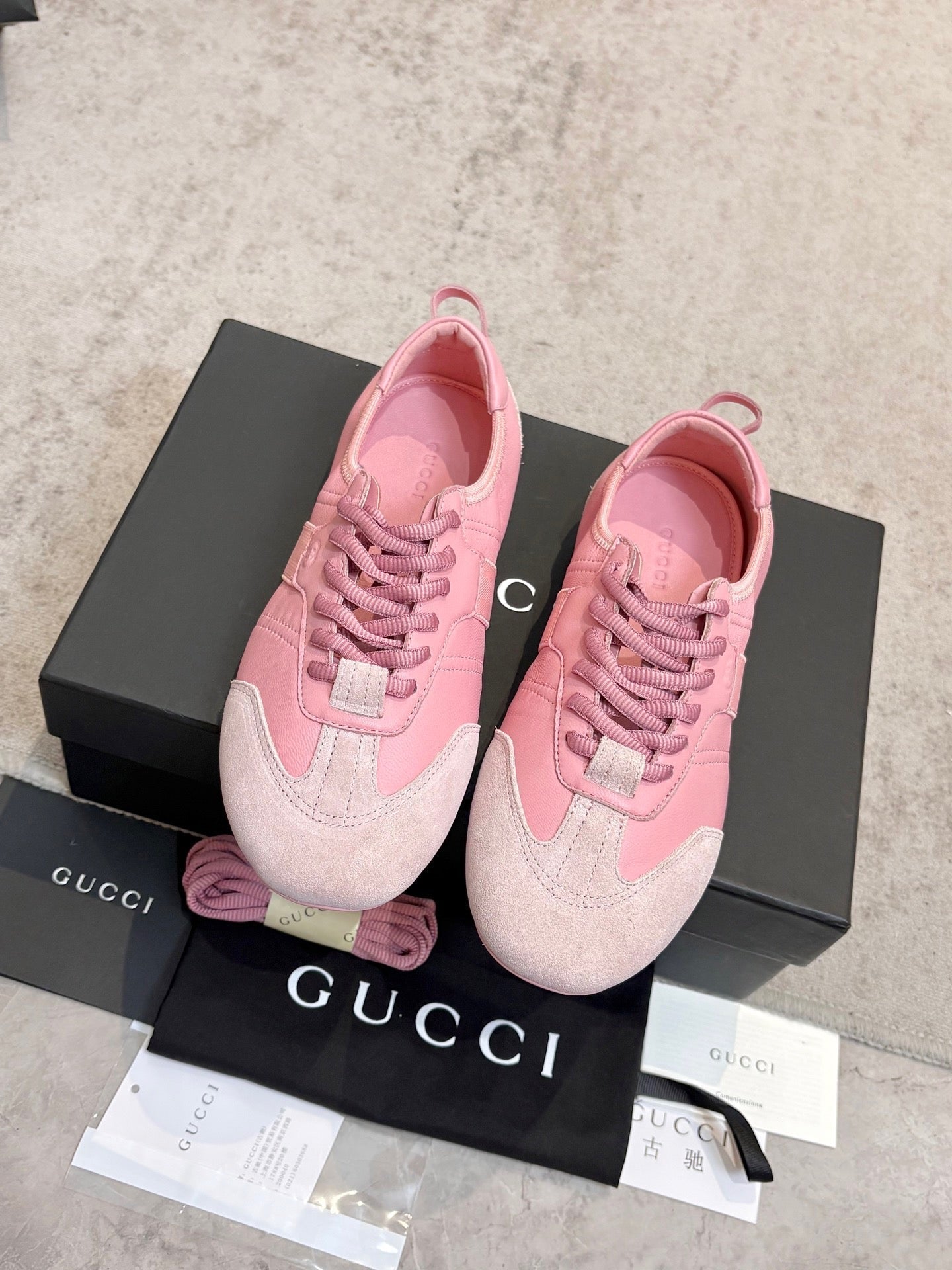 GG Flex Sneakers Pink Leather Suede 929236