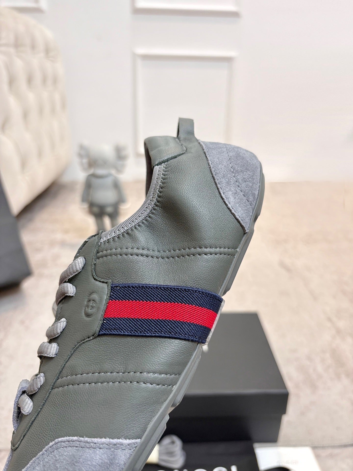 GG Flex Sneakers Grey Leather Suede 929233