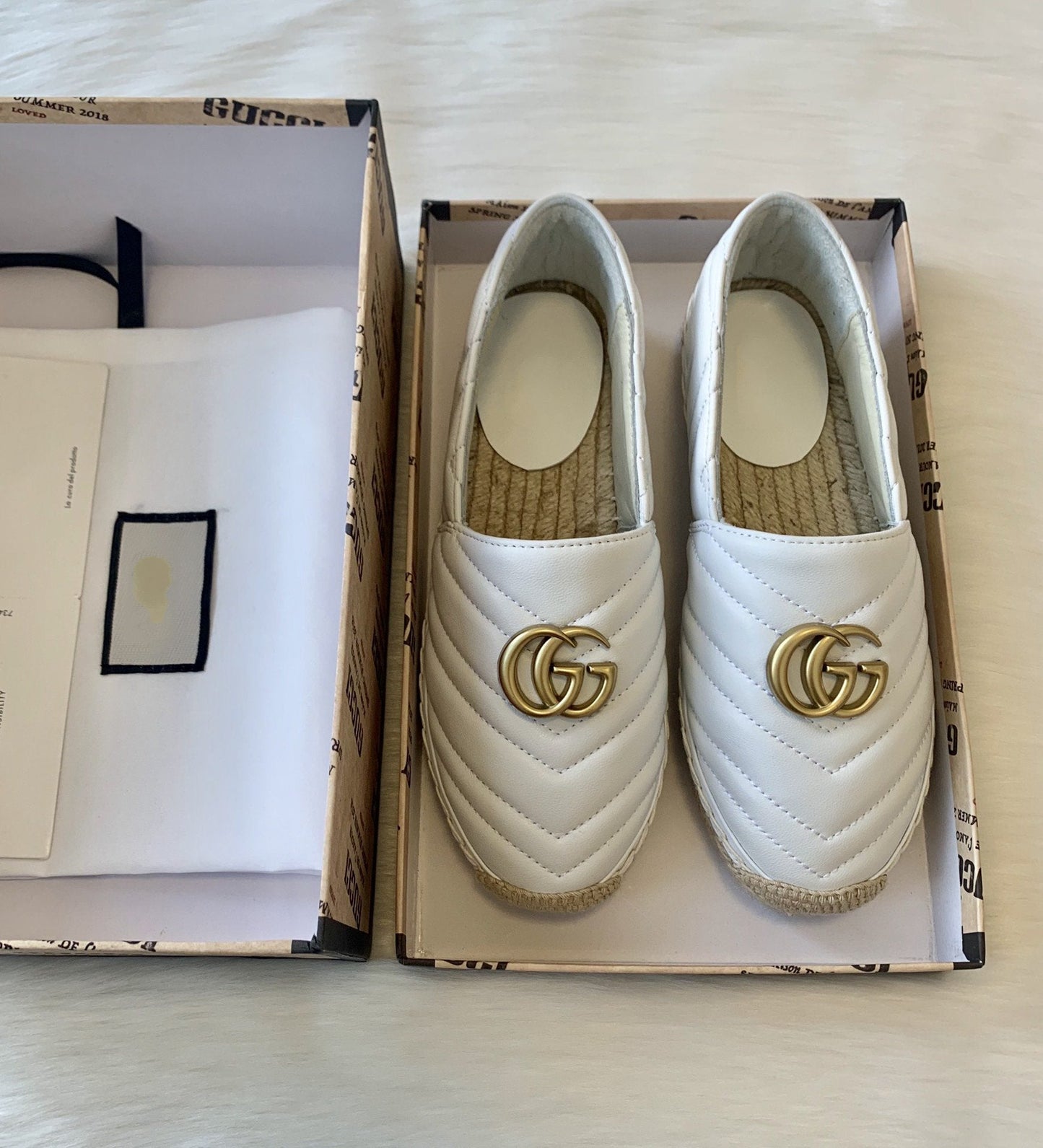 gg espadrilles white calfskin