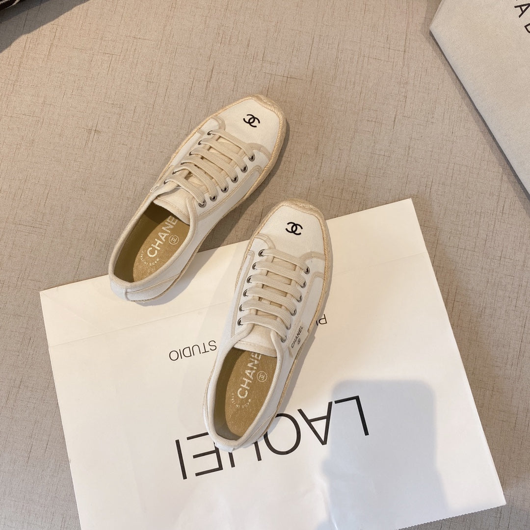 CC FW26 Espadrilles Sneaker White Canvas 868006