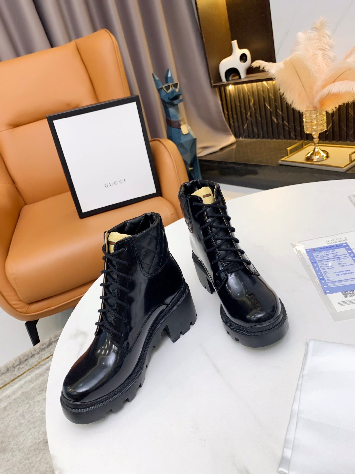 GG ankle boots black patent leather 397791