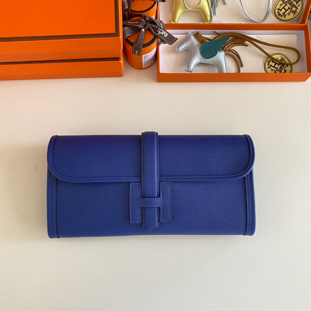 HM Jige Elan 29 Clutch In Cobalt Blue Calfskin (25 days of production)
