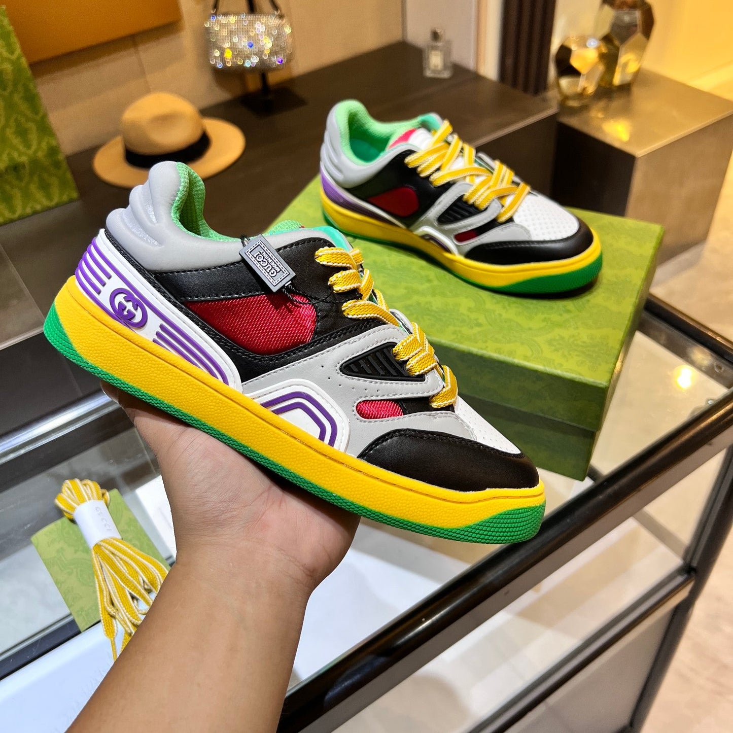 GG Basket Low Trainers Mulitcolor Leather 816637