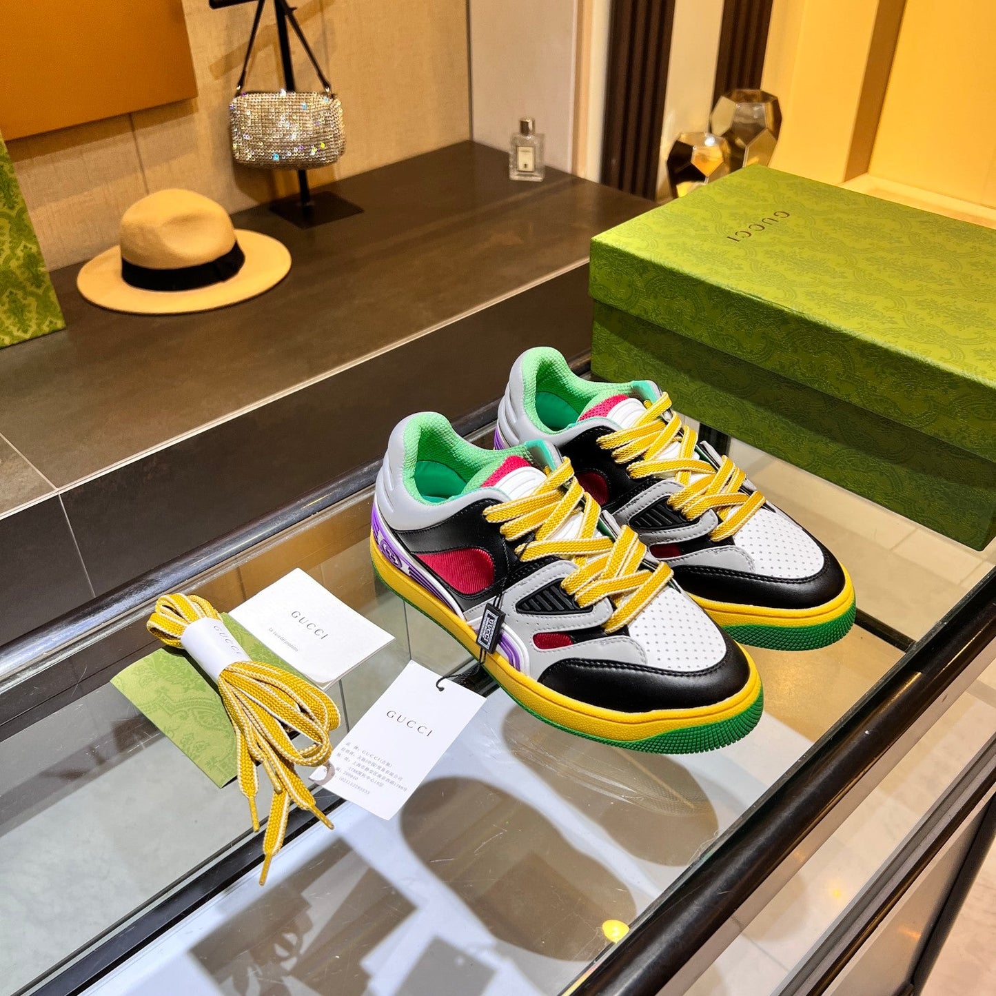 GG Basket Low Trainers Mulitcolor Leather 816637