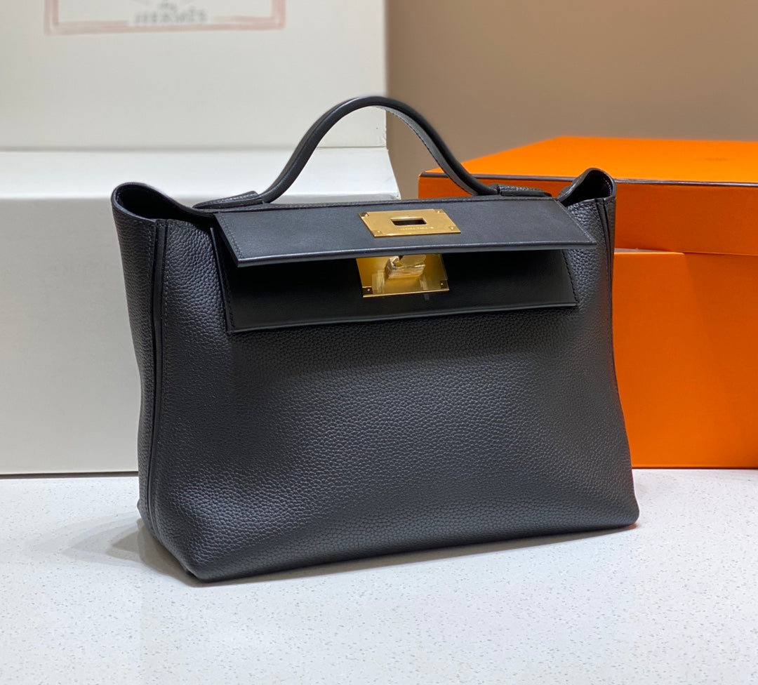 HM 26s 24/24 Bag 29cm Black Togo Leather