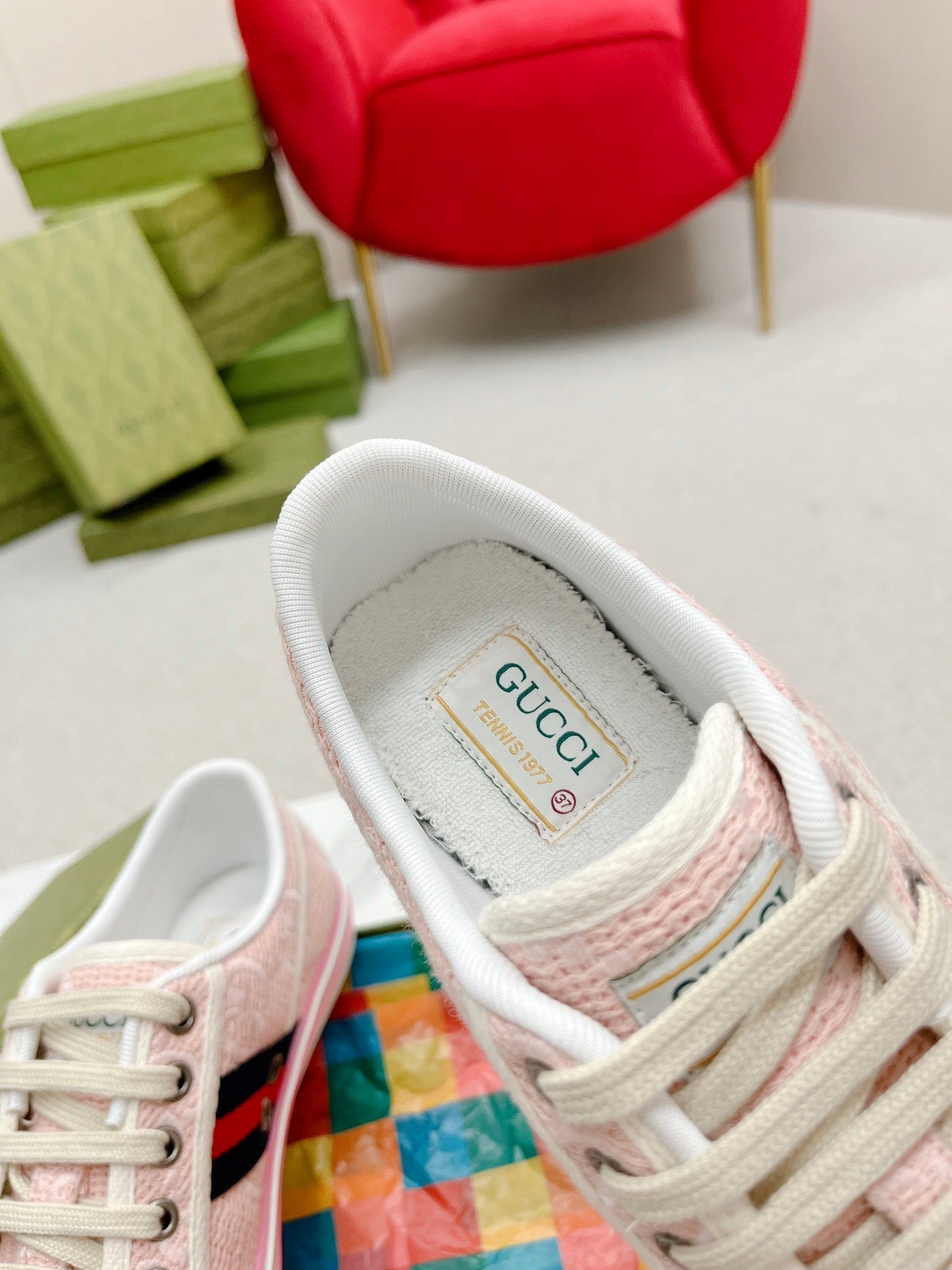 GG Tennis 1977 Sneakers Light Pink Fabric 457437