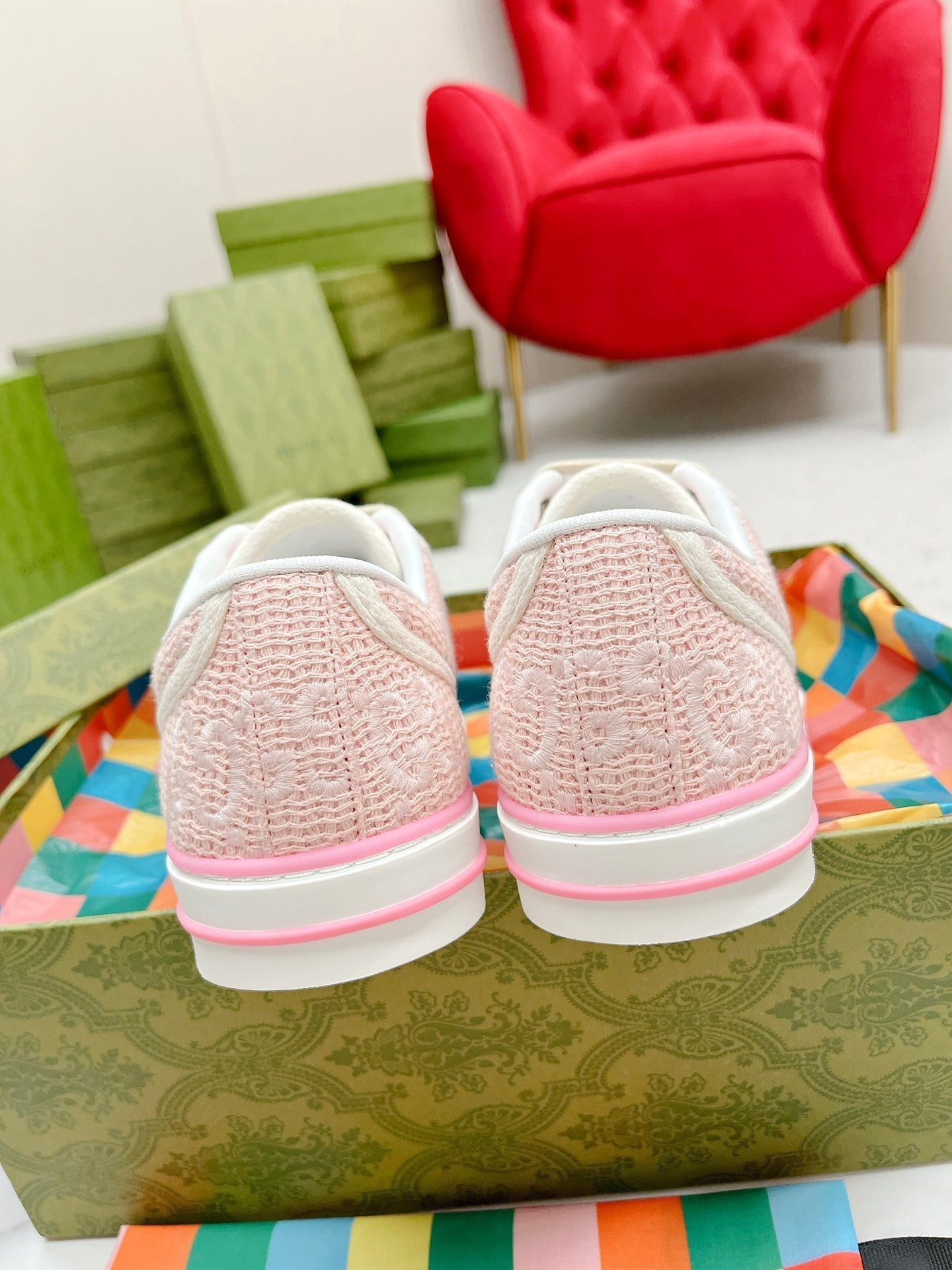 GG Tennis 1977 Sneakers Light Pink Fabric 457437