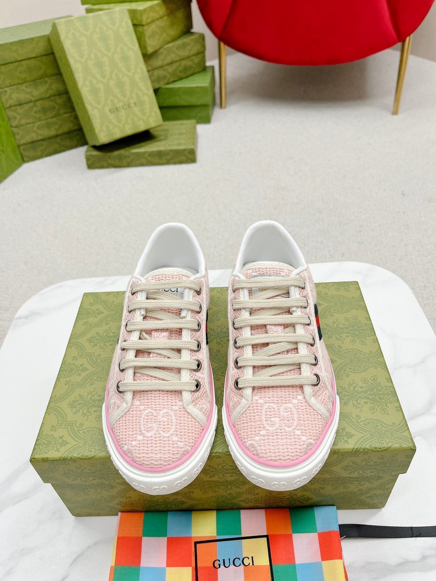 GG Tennis 1977 Sneakers Light Pink Fabric 457437