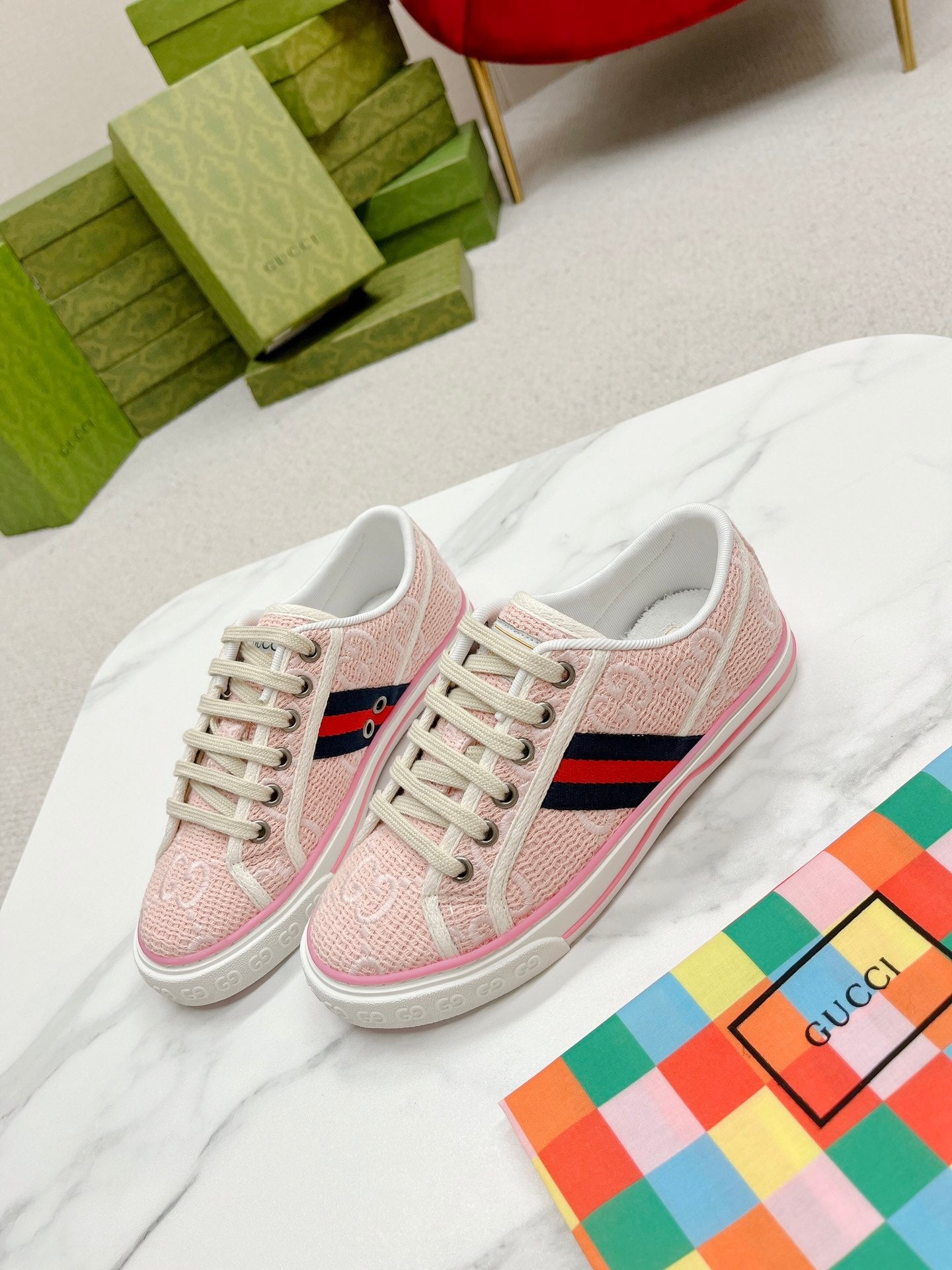 GG Tennis 1977 Sneakers Light Pink Fabric 457437