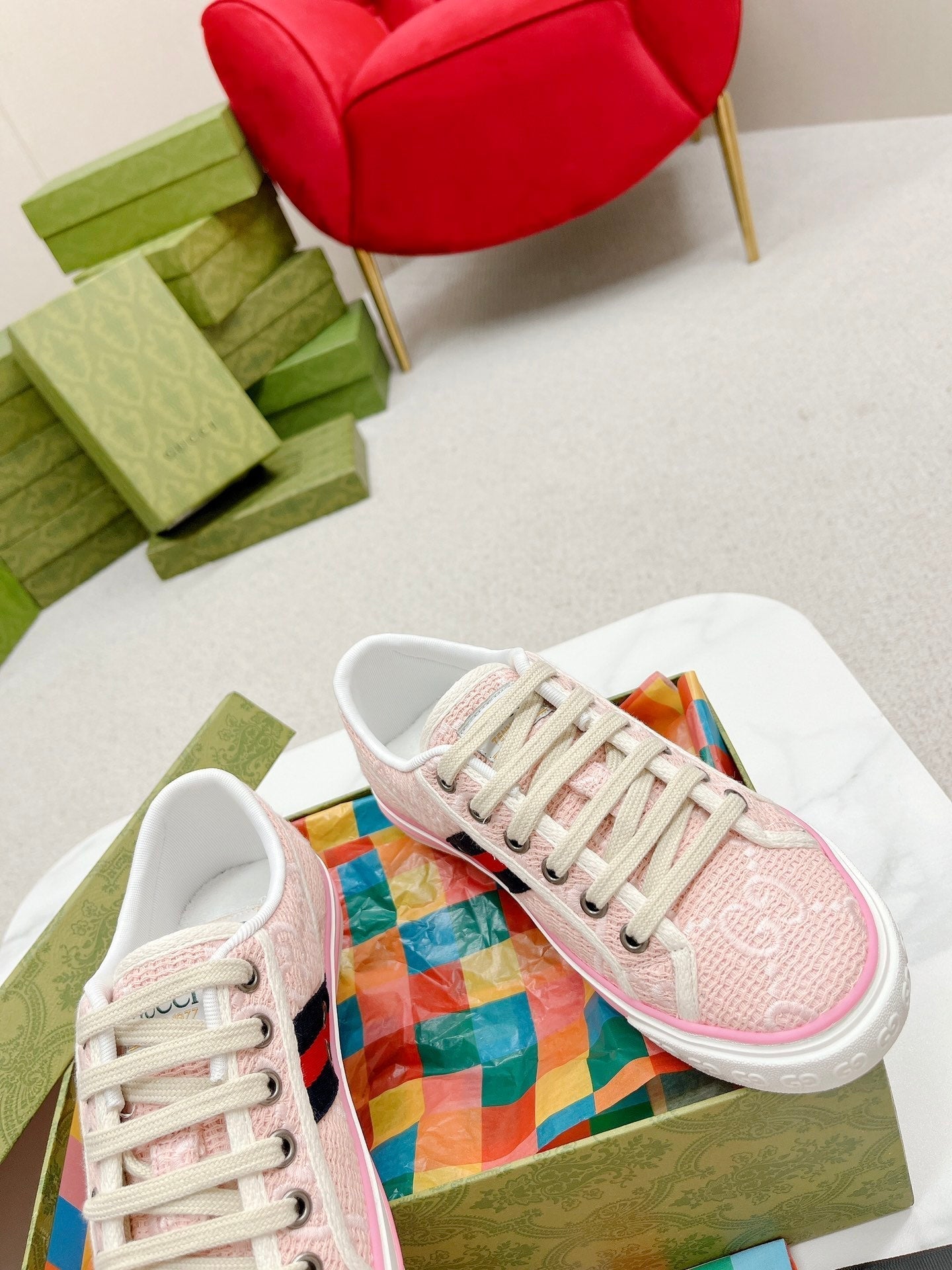 GG Tennis 1977 Sneakers Light Pink Fabric 457437