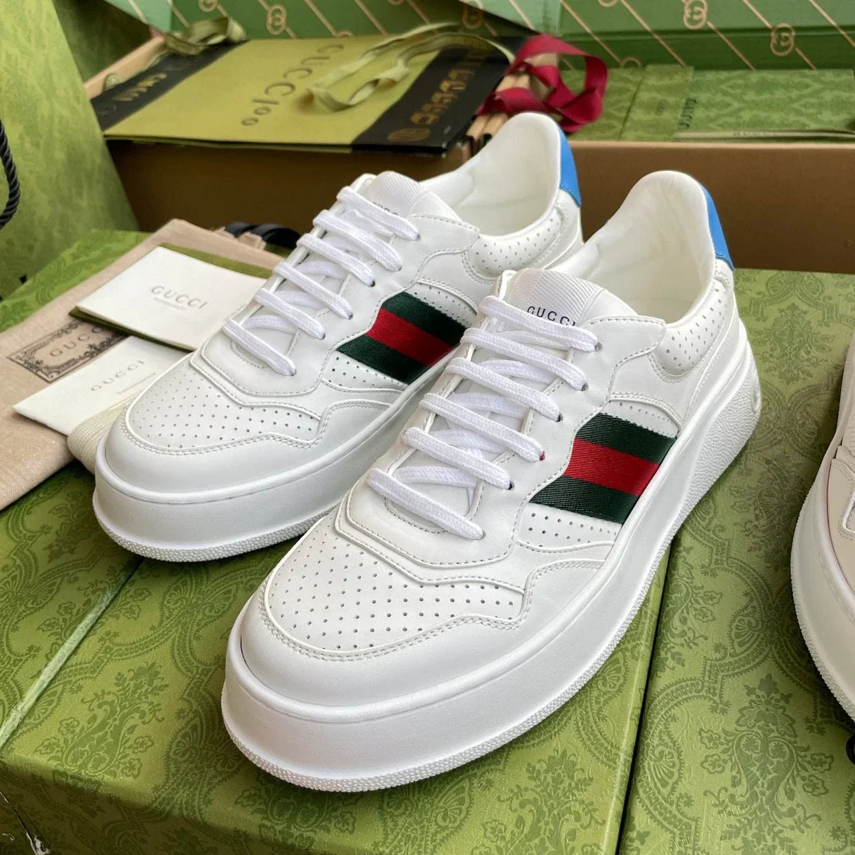GG 26 Sneaker White Blue Calfskin 632887