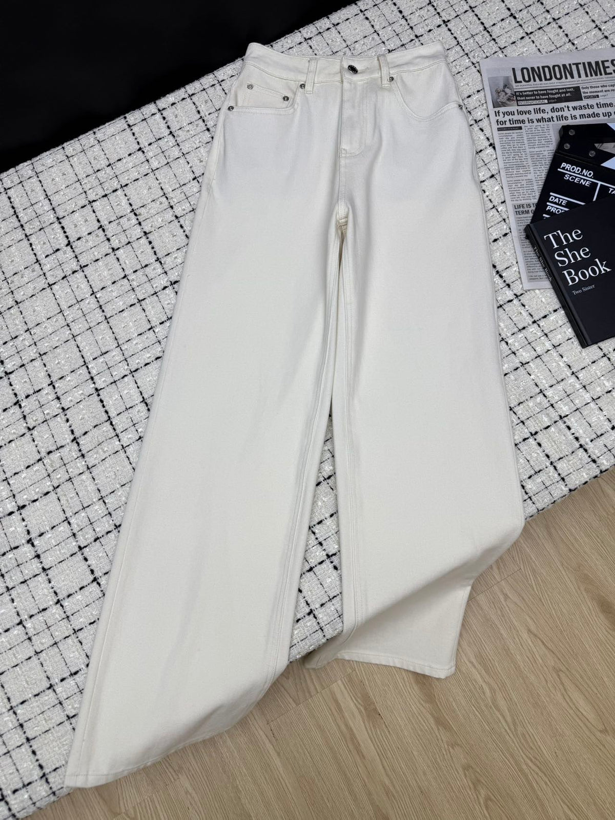 Prada Flared Jeans Embroidered Logo Applique 404855