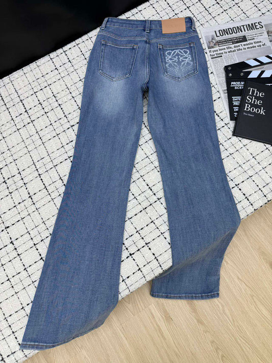 Loewe Flared Jeans Embroidered Logo Applique 404863