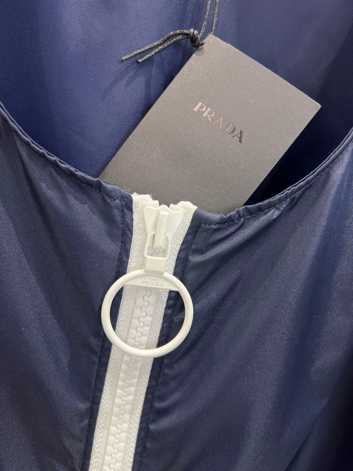 Prada 26s Sleeveless Mini-dress Navy Blue Polyester 349021