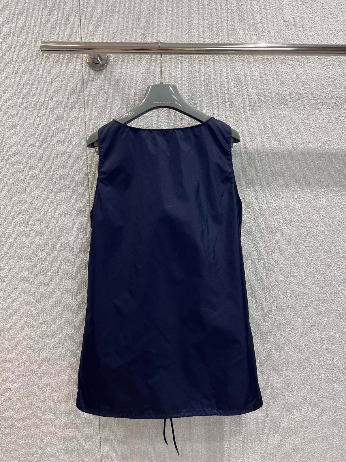 Prada 26s Sleeveless Mini-dress Navy Blue Polyester 349021