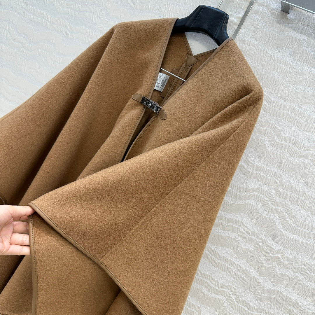 HM SS26 Kelly Lock Poncho Camel Wool Cashmere 351156