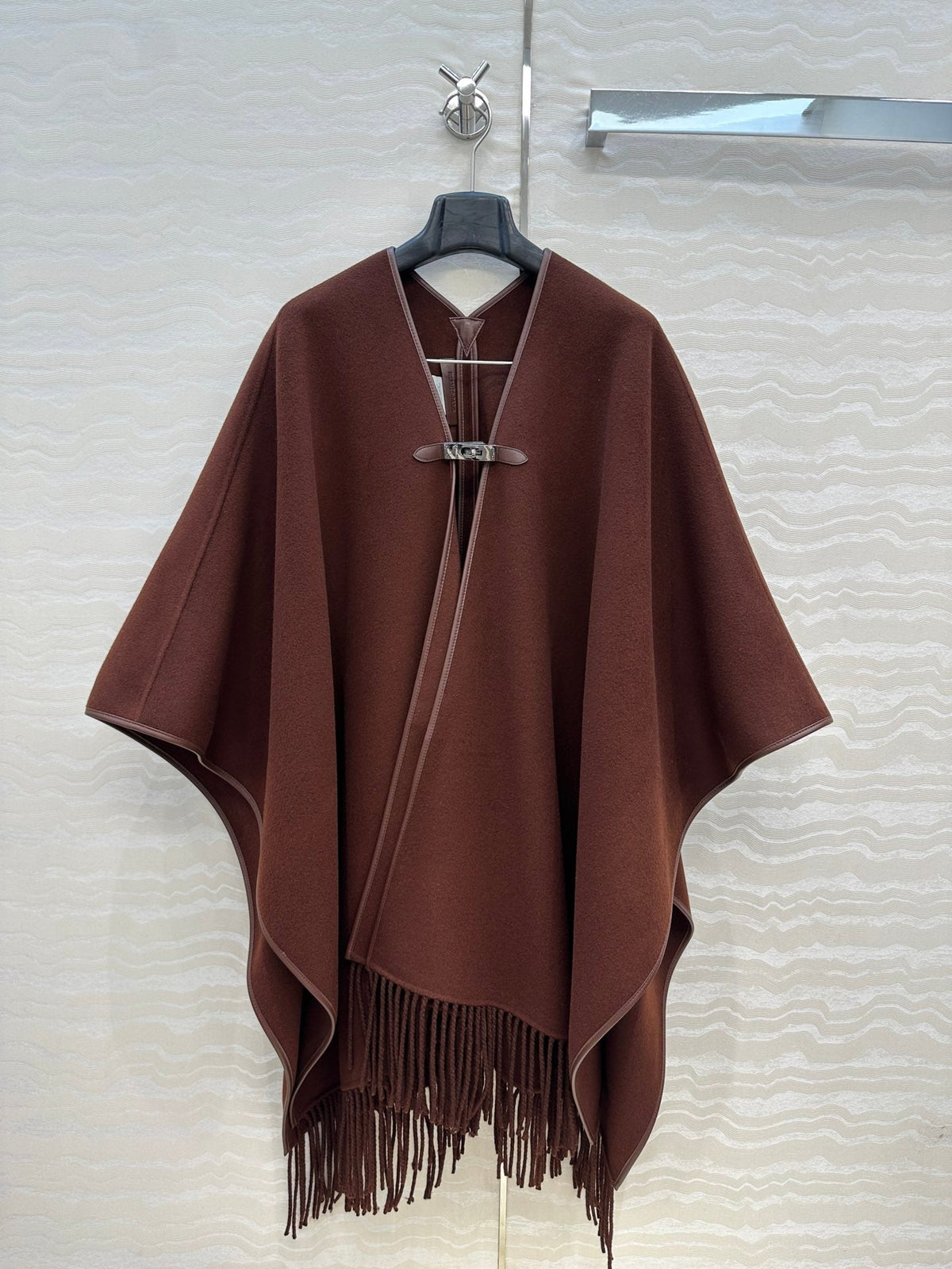 HM SS26 Kelly Lock Poncho Marrone Wool Cashmere 351159