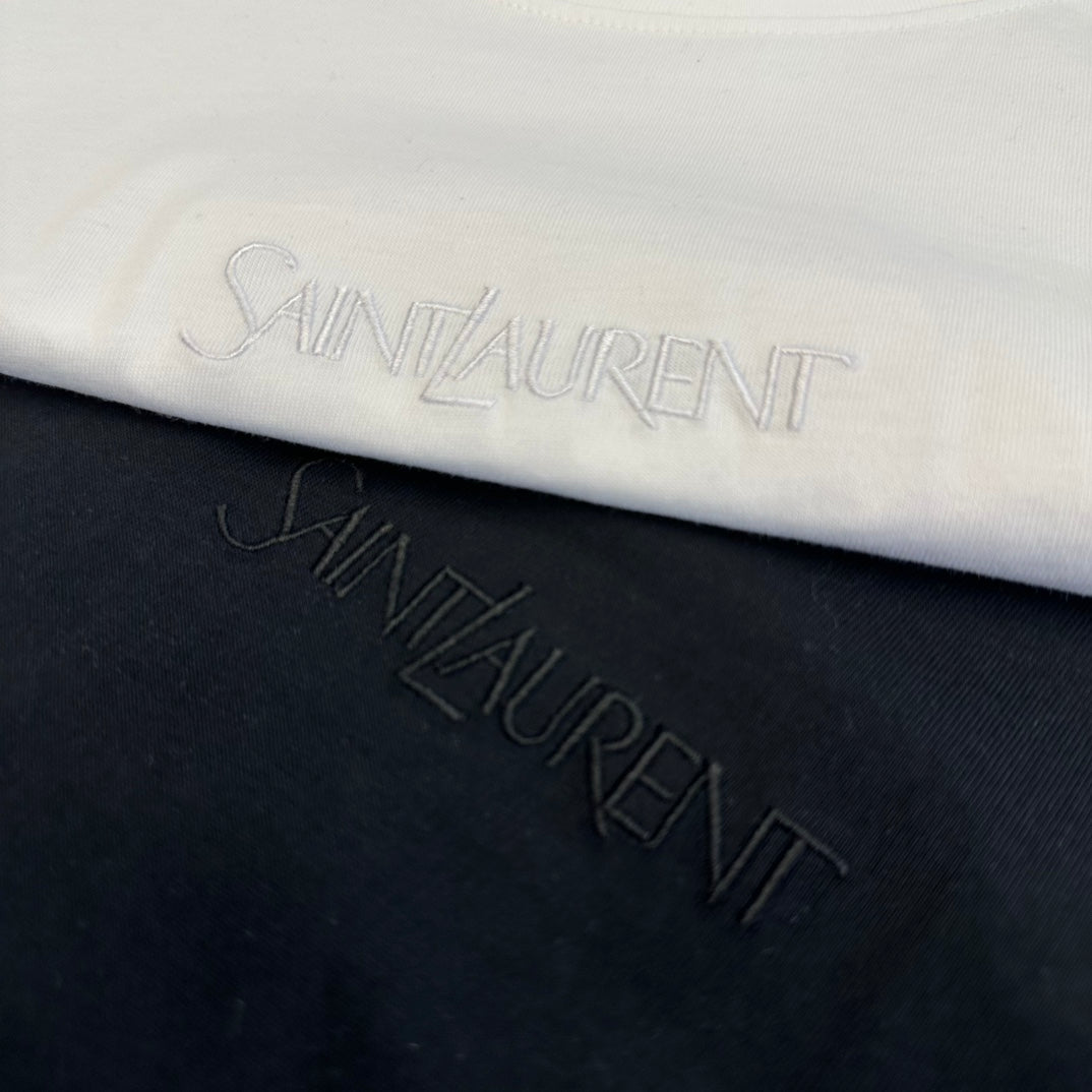 YSL SS26 Logo-Embossed T-Shirt Cotton 350819