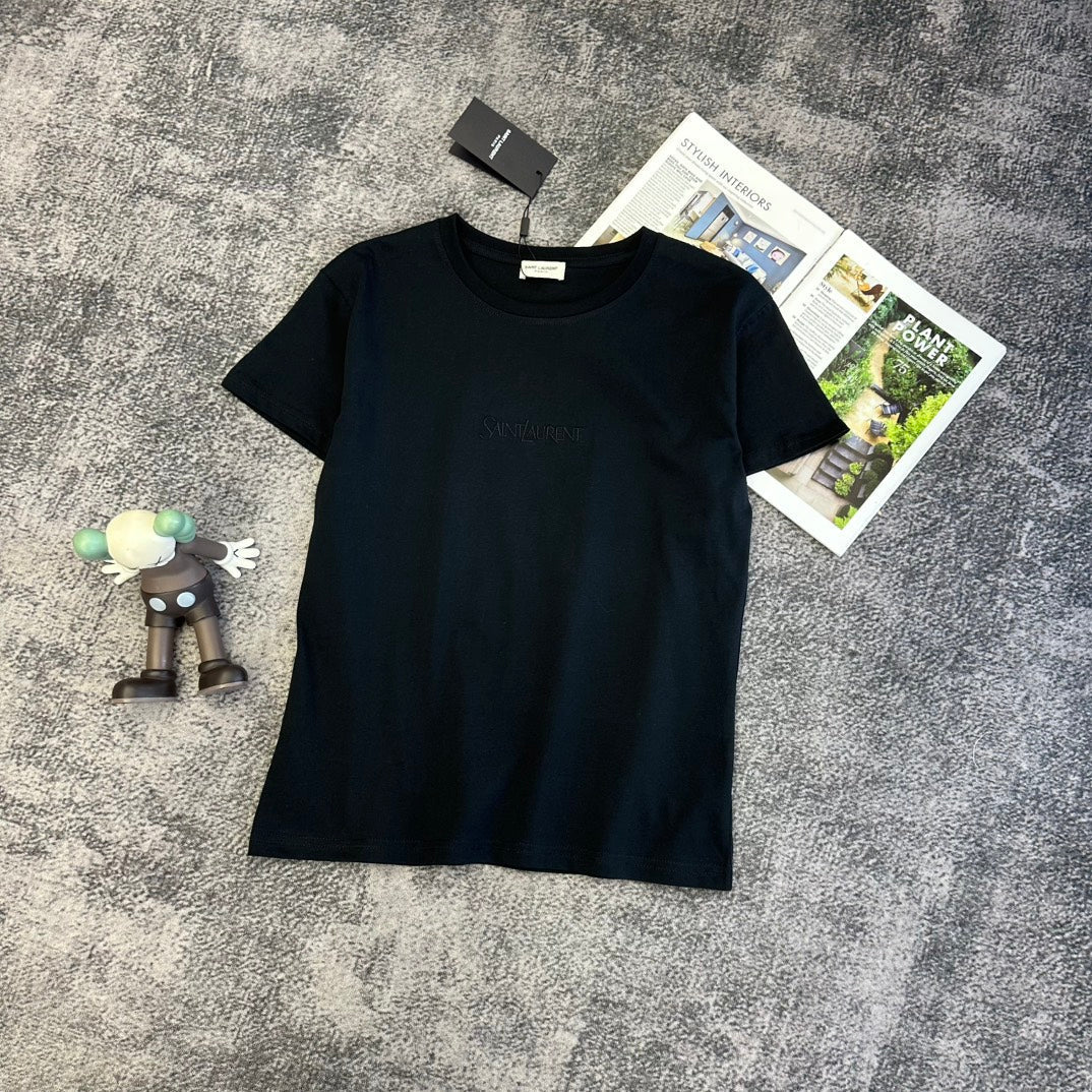 YSL SS26 Logo-Embossed T-Shirt Cotton 350819