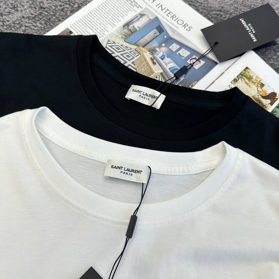 YSL SS26 Logo-Embossed T-Shirt Cotton 350819