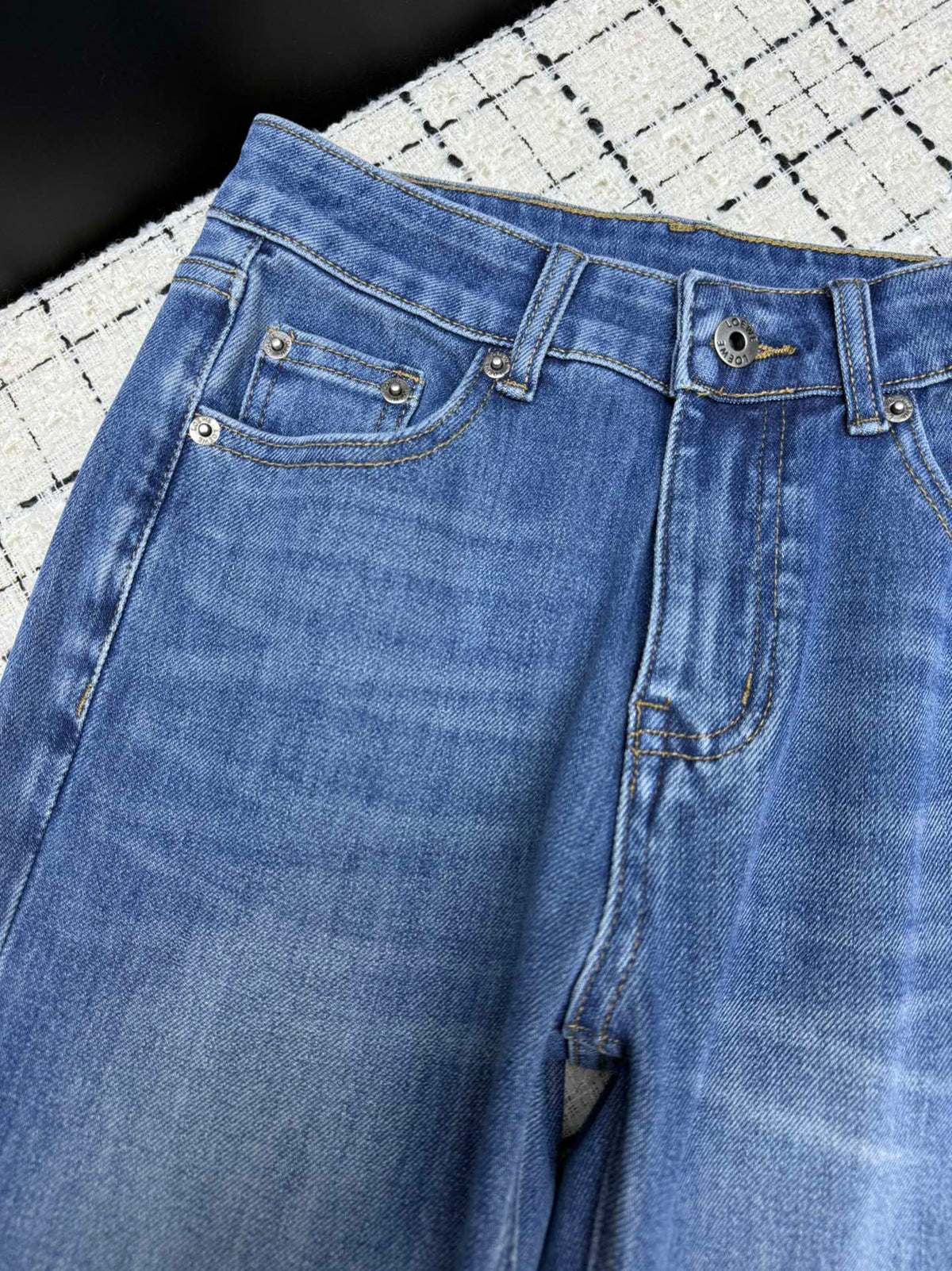 Loewe Flared Jeans Embroidered Logo Applique 404879