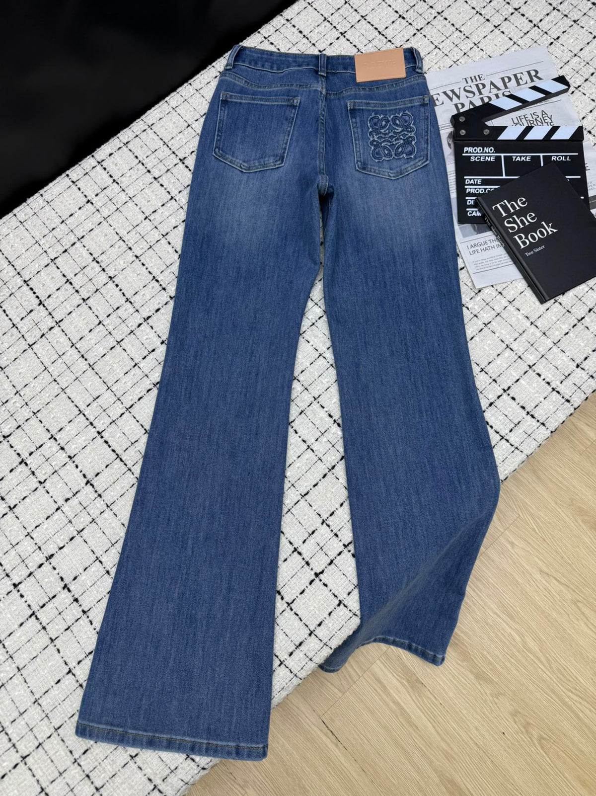 Loewe Flared Jeans Embroidered Logo Applique 404879