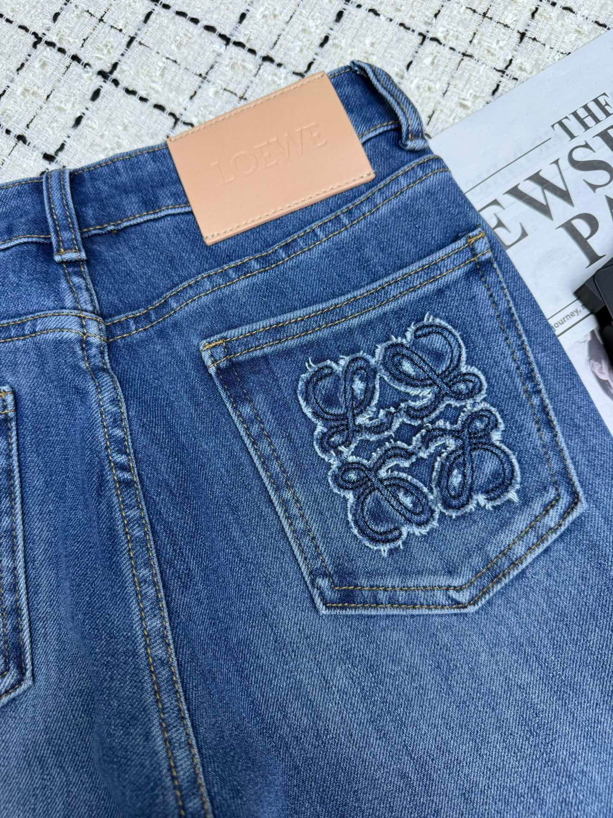 Loewe Flared Jeans Embroidered Logo Applique 404879