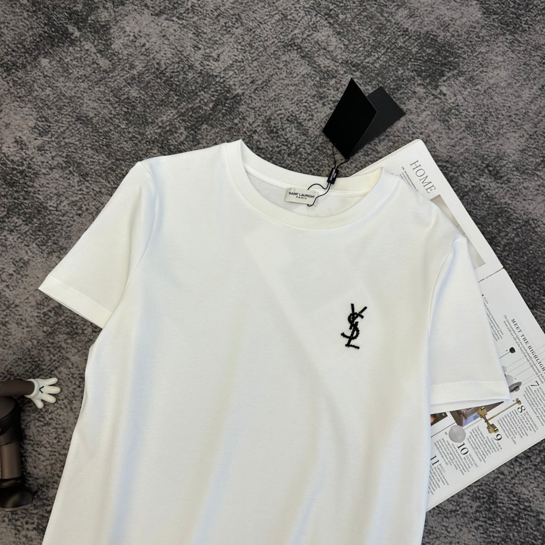 YSL SS26 Short-Sleeve T-Shirt Cotton 350514