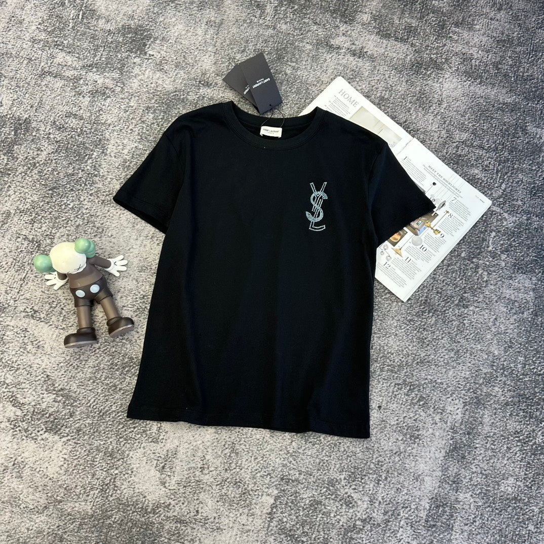 YSL SS26 Logo Monogram T-Shirt Cotton 350777