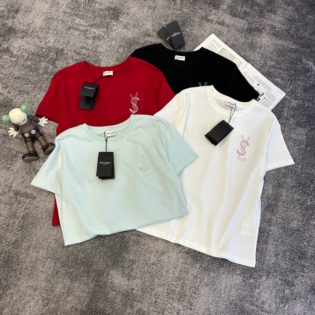 YSL SS26 Logo Monogram T-Shirt Cotton 350777