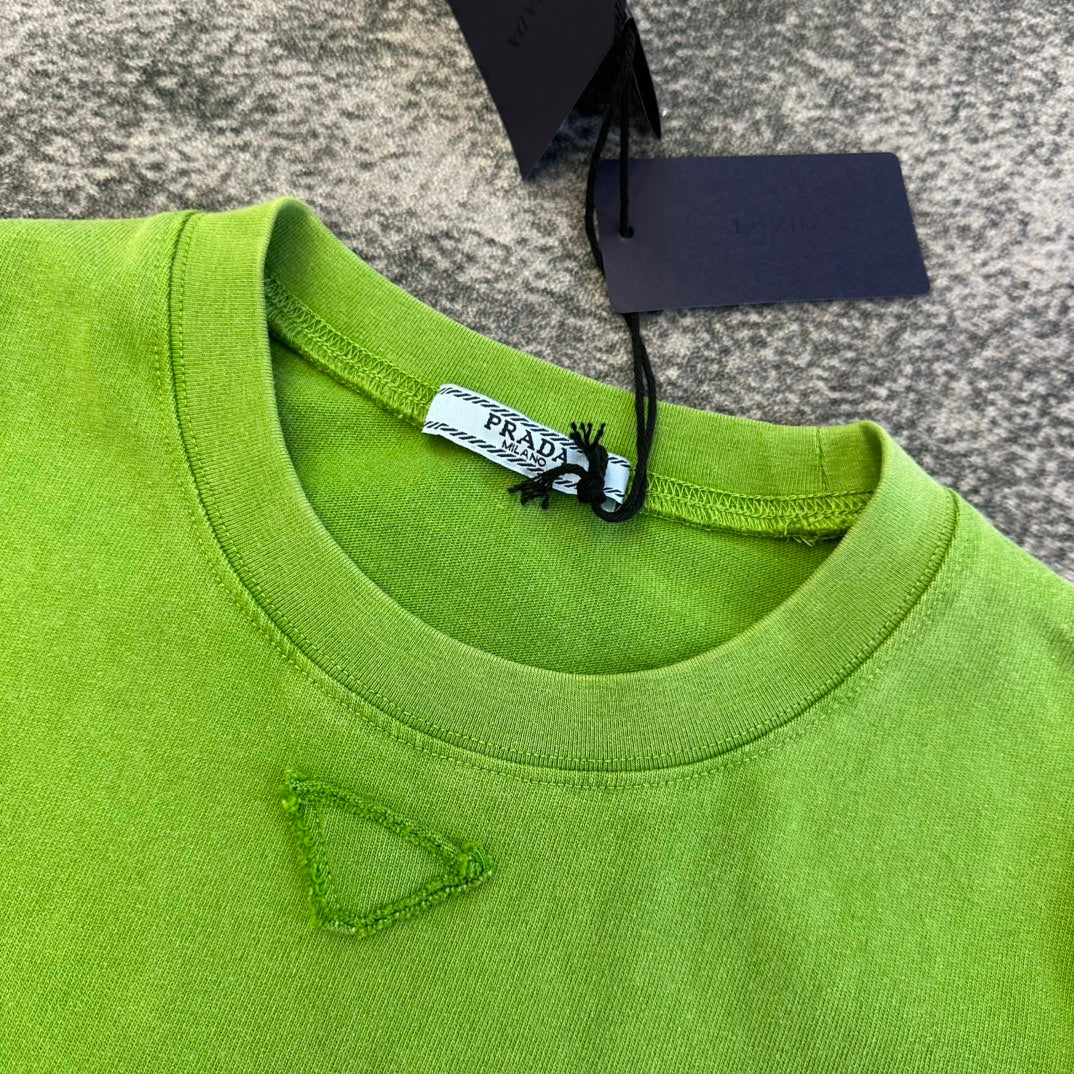 Prada Short-Sleeve T-Shirt Green Cotton 369939