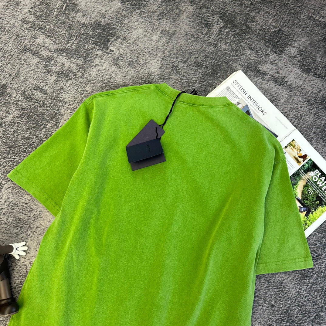 Prada Short-Sleeve T-Shirt Green Cotton 369939