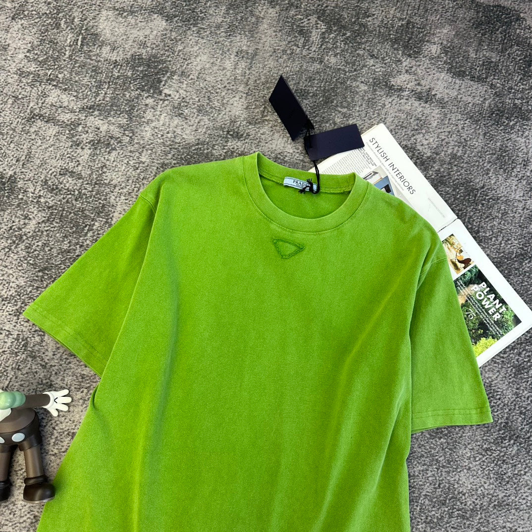 Prada Short-Sleeve T-Shirt Green Cotton 369939