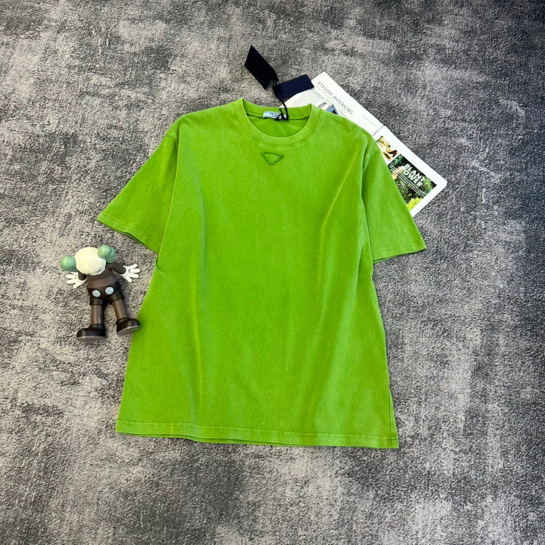Prada Short-Sleeve T-Shirt Green Cotton 369939