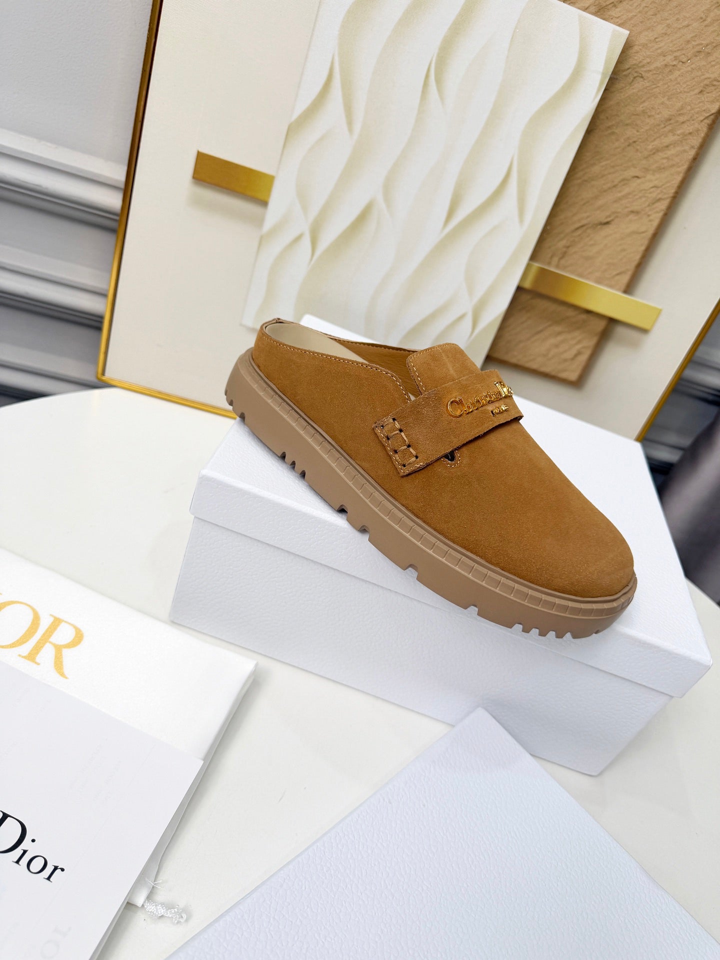 Dior 2026 Mule Camel Suede Cowhide 717872