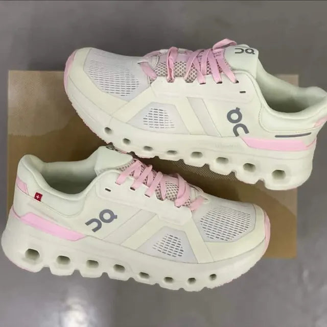 ON Cloudrunner 2 pink and white