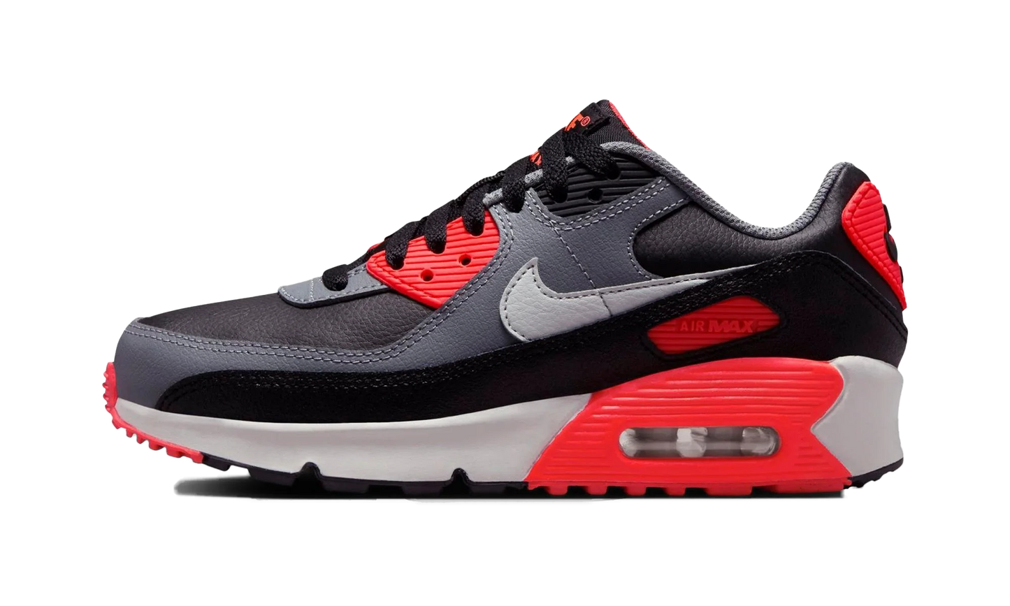 Air Max 90 GS "Black Cool Grey Bright Crimson Photon Dust" HF6358 005