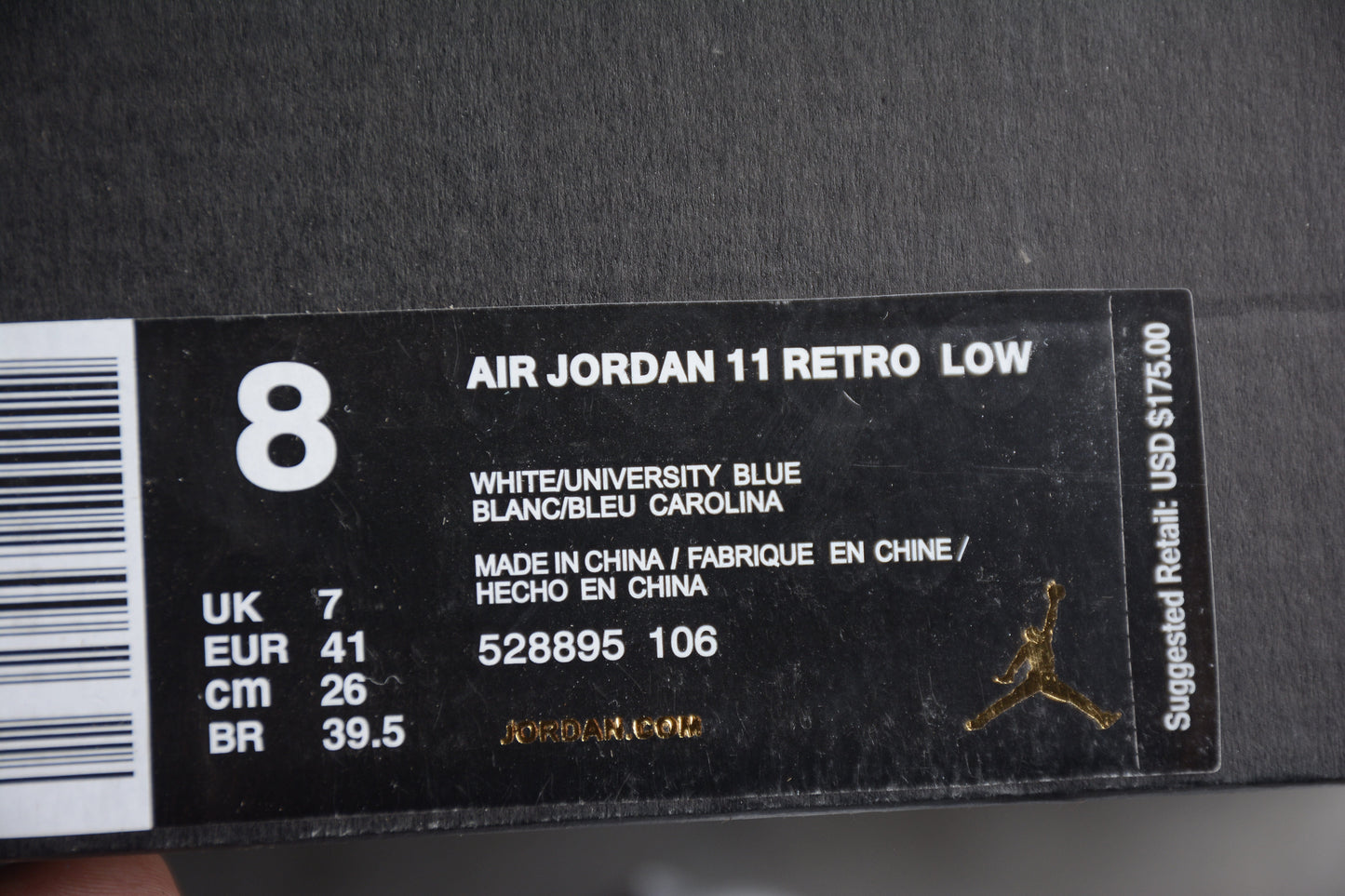 AJ 11 Low   White & University Blue