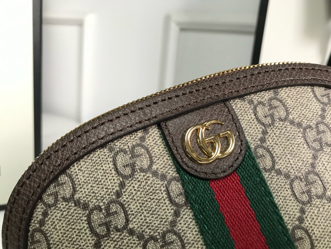 ophidia small 17cm comestic pouch beige monogram canvas