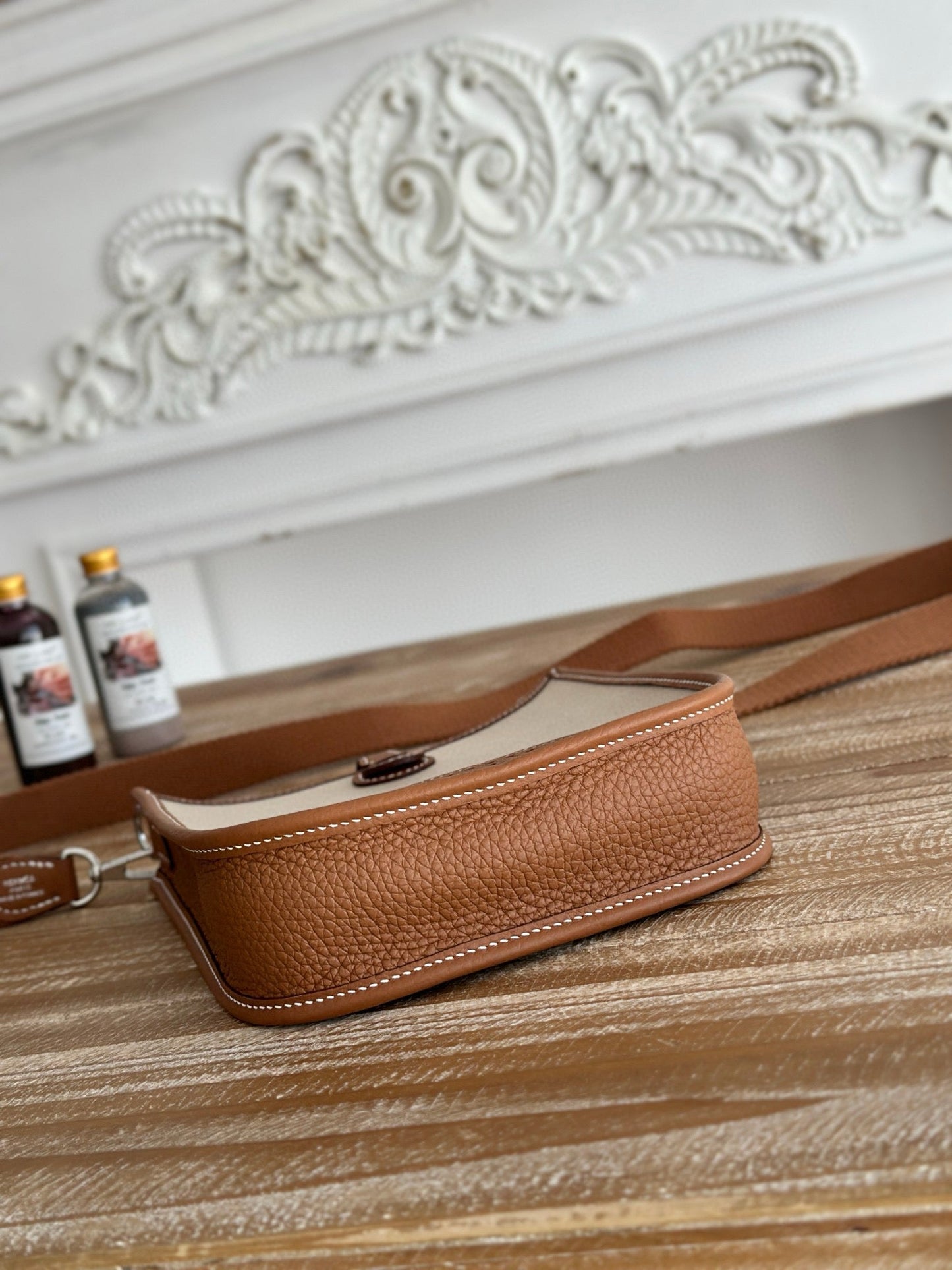 Evelyne Hermes Bags 17 Brown Beige Wax Thread and Cowhide