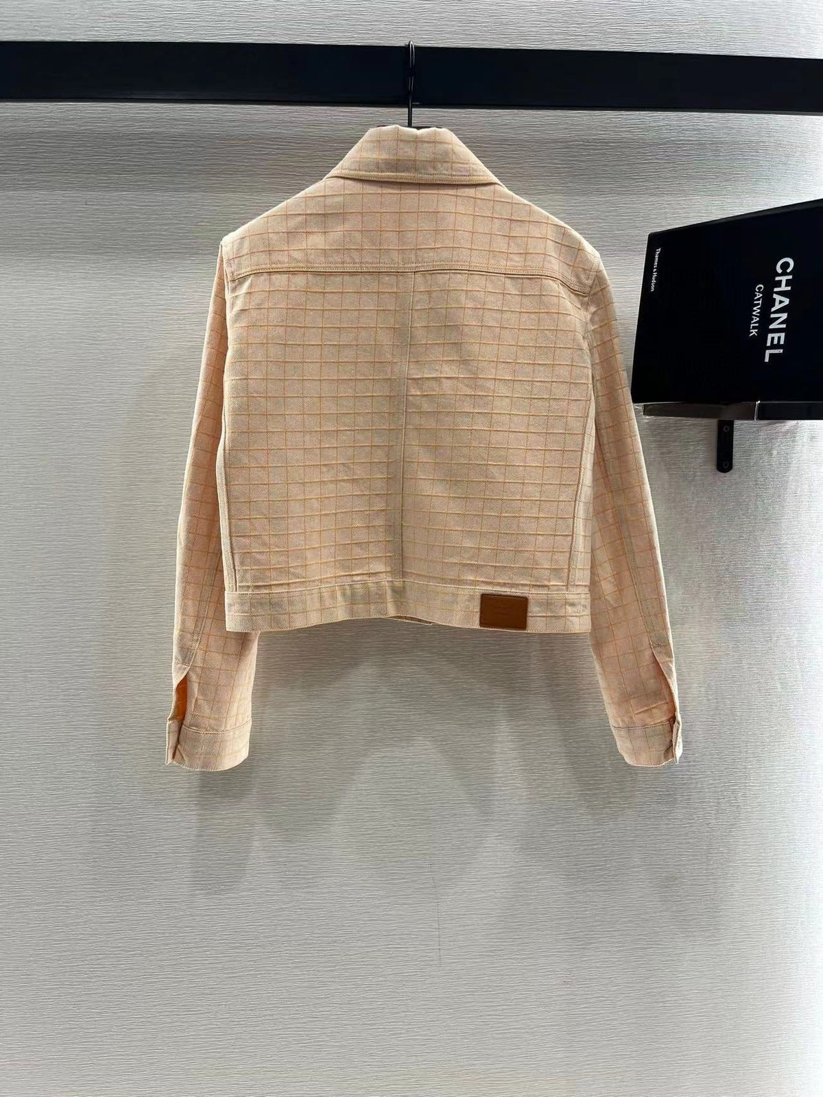 Hermes Plaid Jacket Beige Cotton