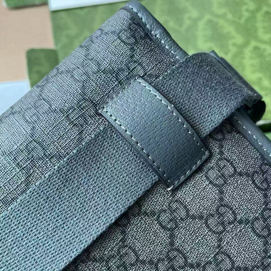 Gucci Ophidia Small Bag 23 Dark Grey Monogram Canvas Lambskin